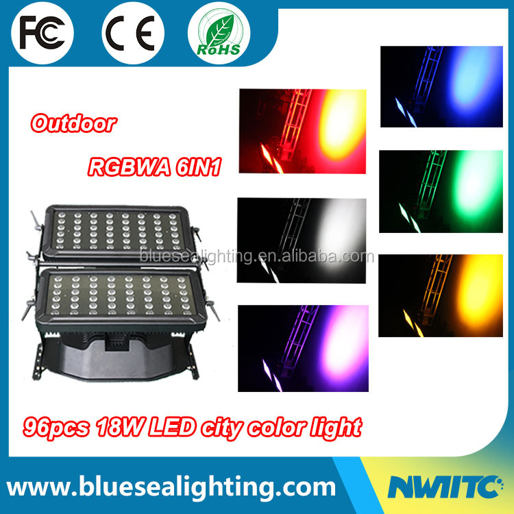 IP65 Outdoor RGBWAUV 6in1 LED City Color Light Projector for Building Projects DMX512 Control Mode