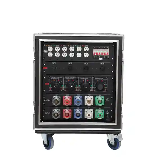 Power Distribution Box with 4x 220V Socapex, 4x L14-30, and 6x 110V Edison Outputs