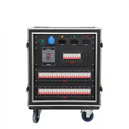 Power Distribution Box with 4x 220V Socapex, 4x L14-30, and 6x 110V Edison Outputs