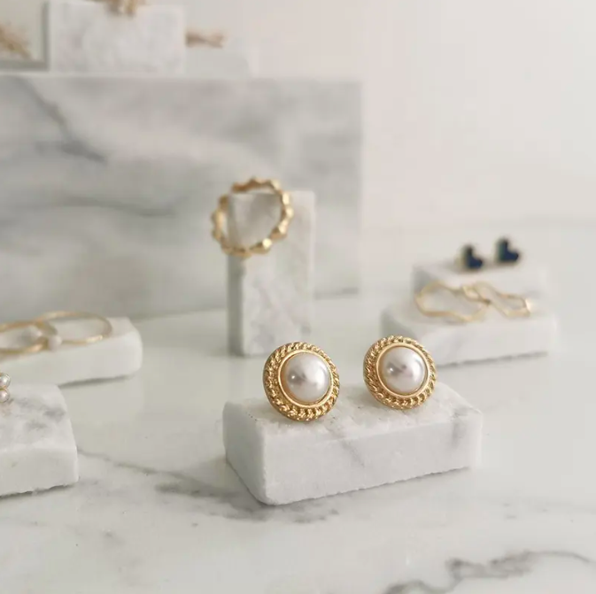 Marble Earring Display Stand