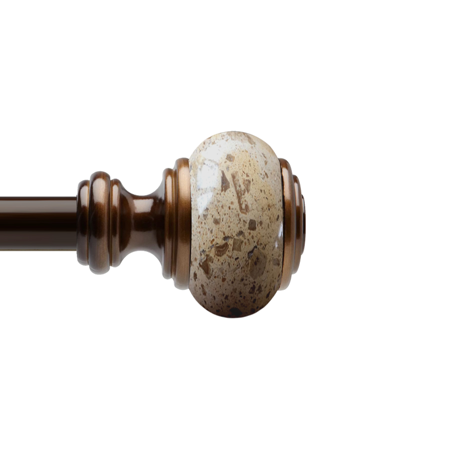 Window Curtain Rod & Marble Finials