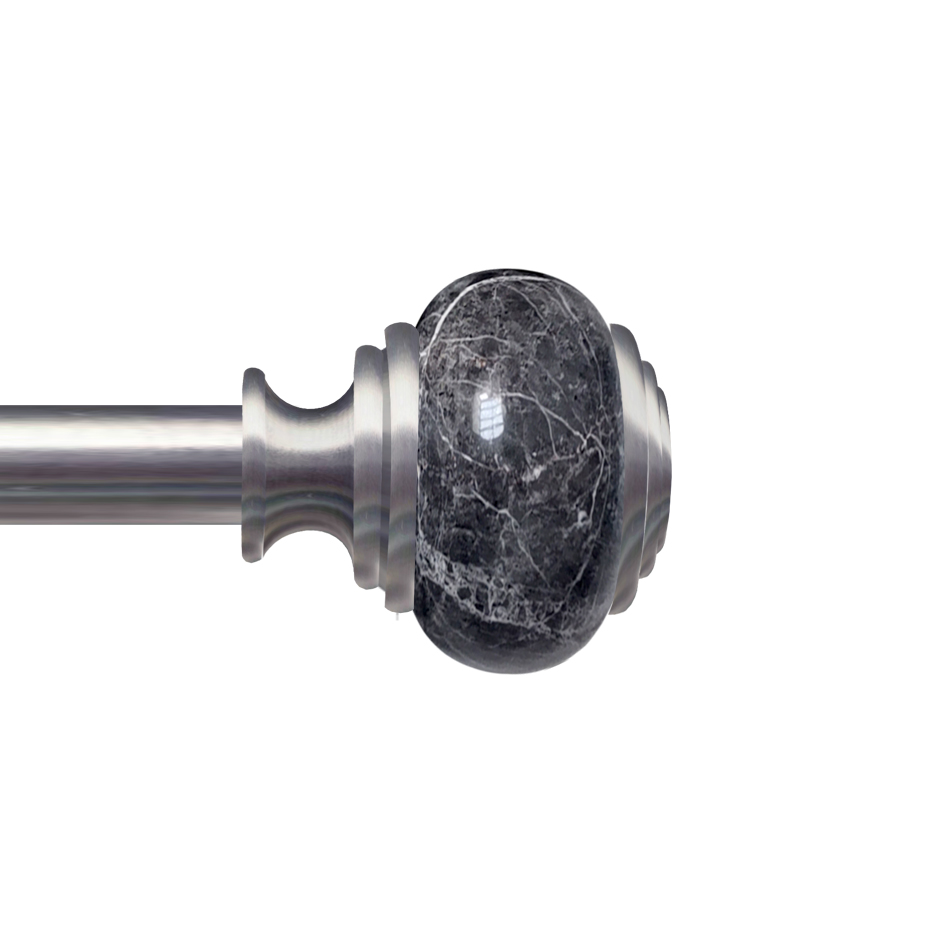 Window Curtain Rod & Marble Finials