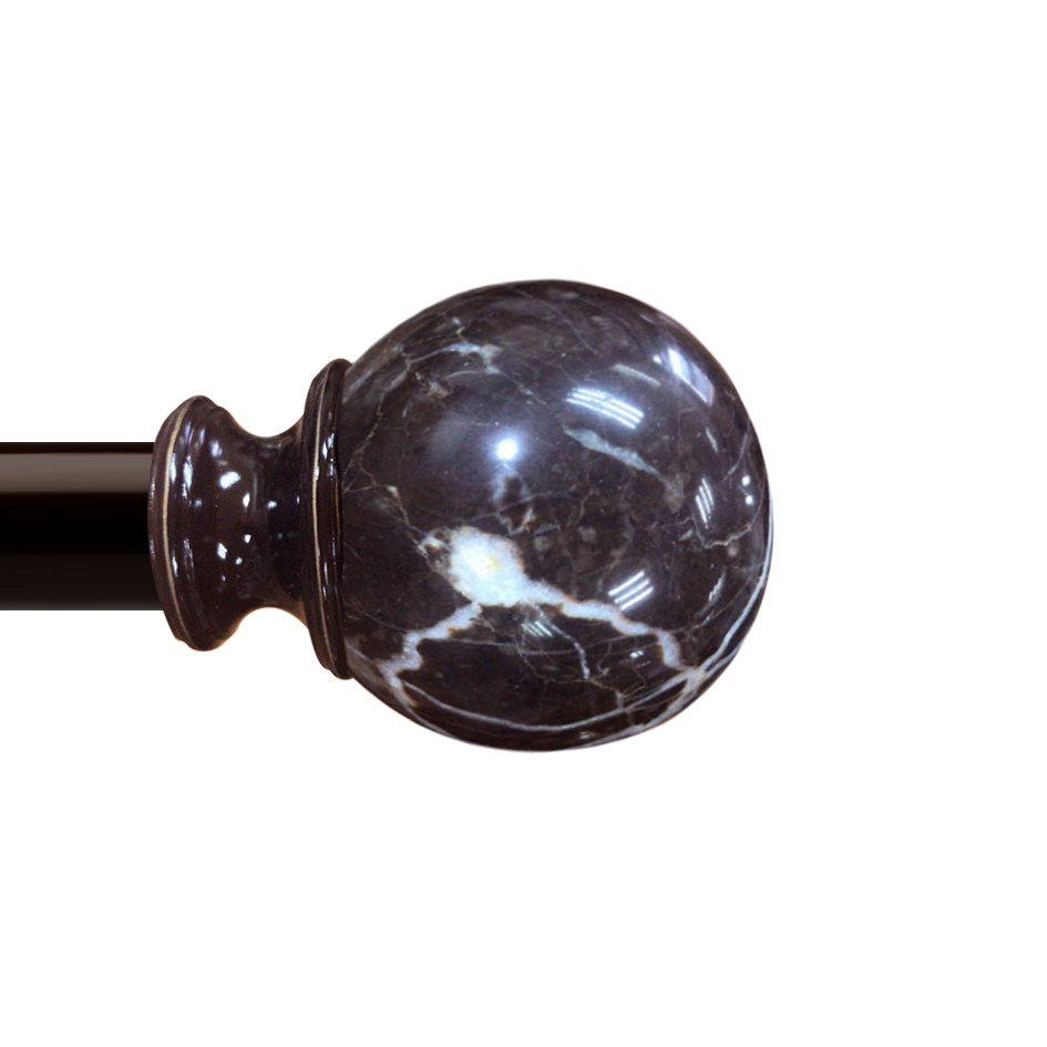 Window Curtain Rod & Marble Finials