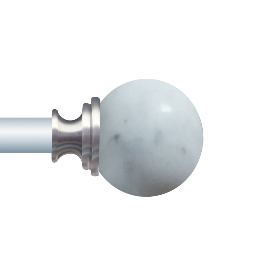 Window Curtain Rod & Marble Finials