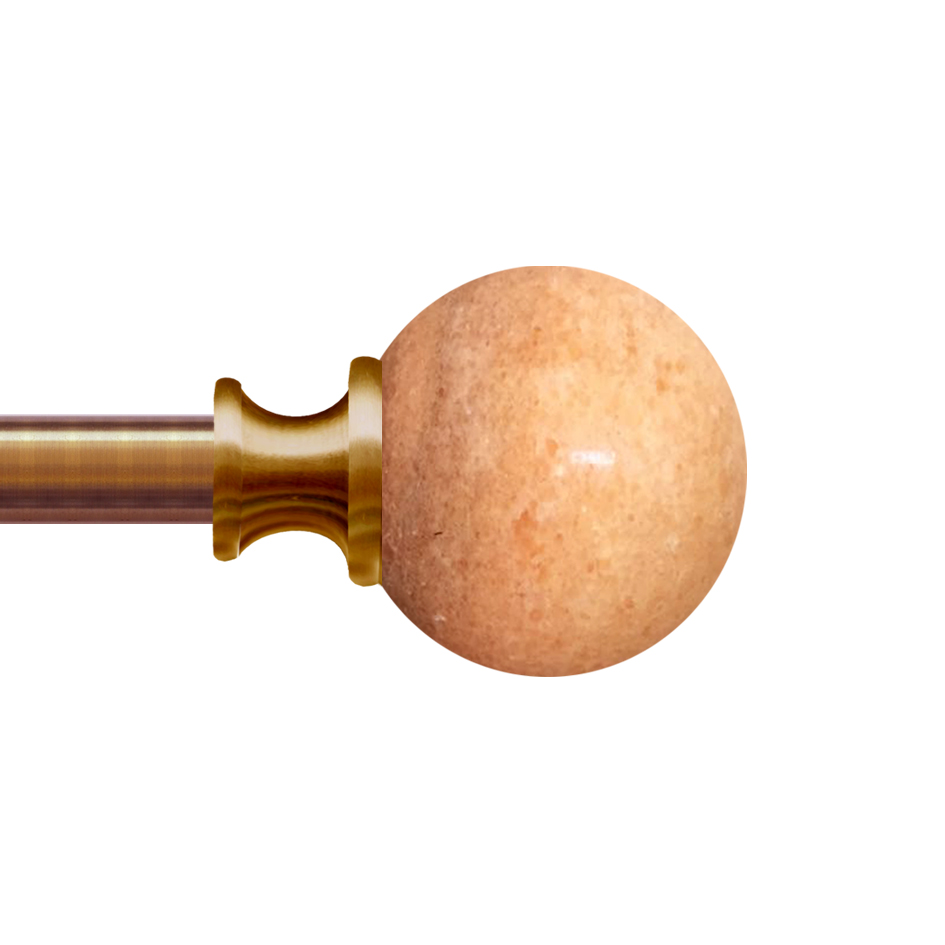 Window Curtain Rod & Marble Finials
