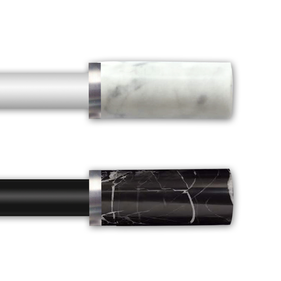 Window Curtain Rod & Marble Finials