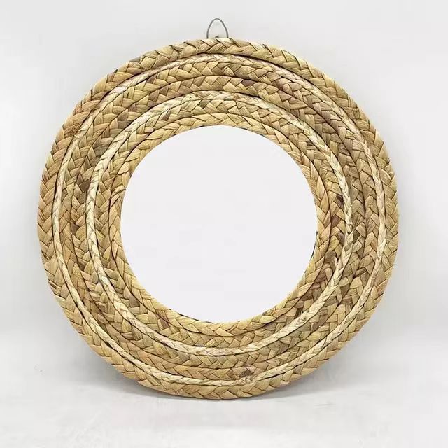 Hand Woven Hyacinth Mirror