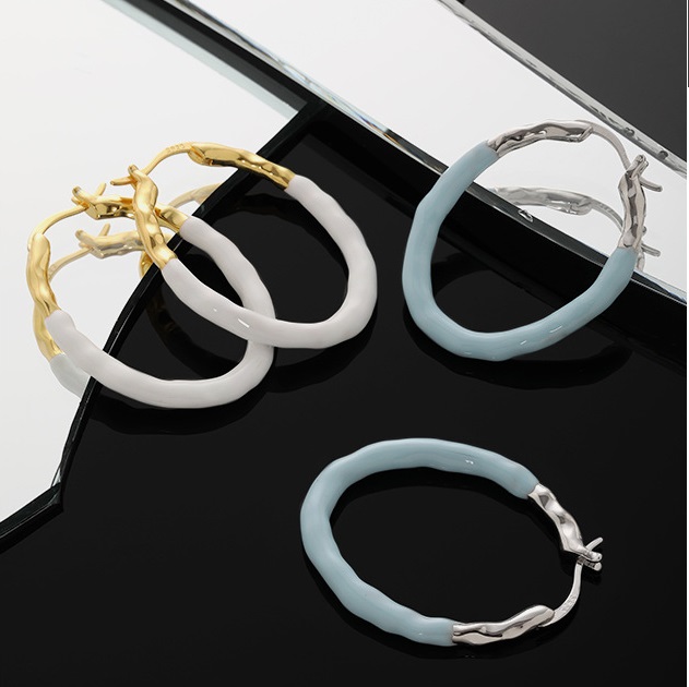 Circles Large Hoop Earrings for Women Girl 925 Sterling Silver Not Fade Hoop Earrings Jewelry OEM/ODM