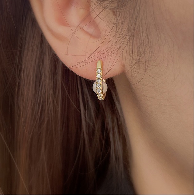 Pearl Hoop Earrings For Women 925 Sterling Silver Girl Pearl Earrings Wedding Fashion Jewelry Gifts OEM/ODM