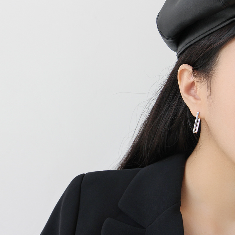 Silver Classic Hoop Earrings Personality Accessories Hoop Earrings Women's OEM/ODM