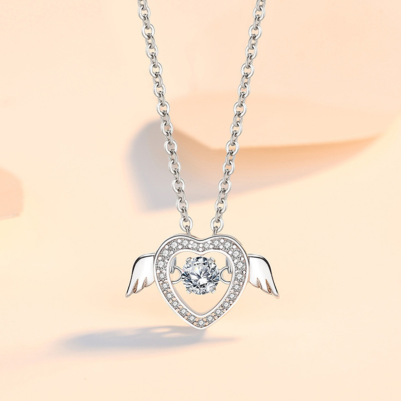 Guardian Love Angel Pendant Female S925 Sterling Silver Elegant And Spiritual Necklace Valentine'S Day Gift
