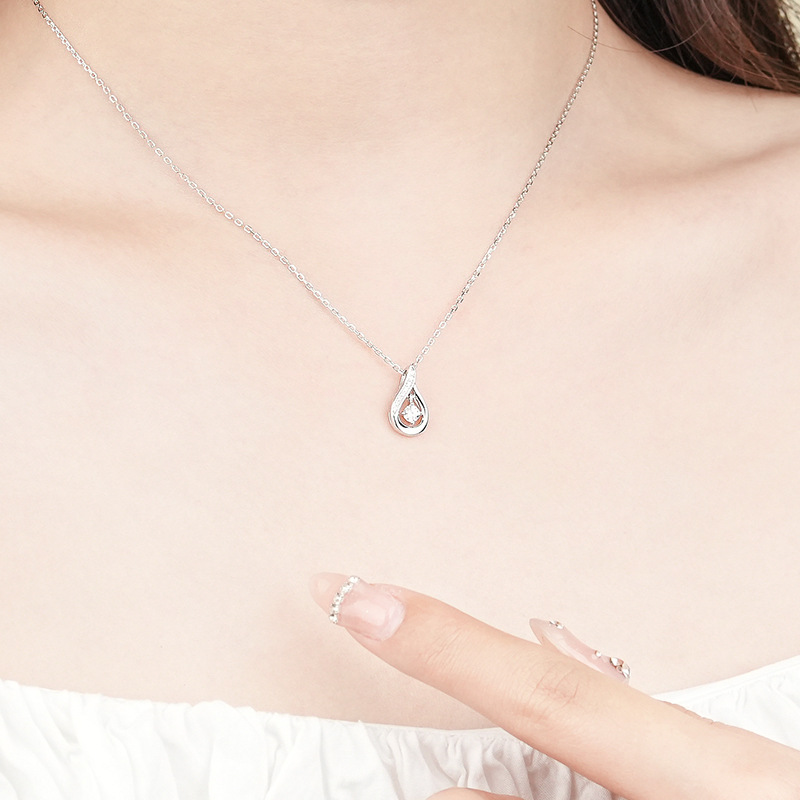 Rupert'S Tears Necklace For Women S925 Sterling Silver Personalized Spiritual Zirconia Collarbone Chain