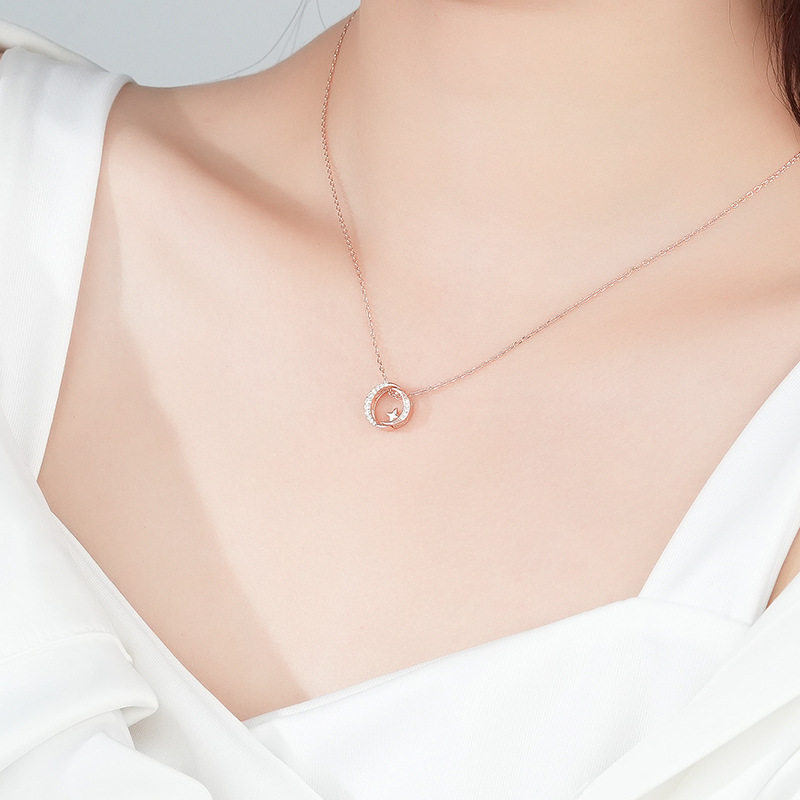 Diffuse Star River Necklace Women S925 Sterling Silver Drops Micro-Setting A Multiple Wear Collarbone Chain