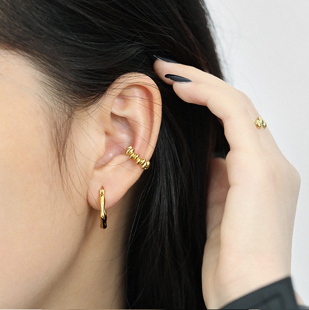 Hoop Cartilage Earrings for Women Girl 925 Sterling Silver Not Fade Hoop Clip On Earrings Jewelry OEM/ODM (Single)