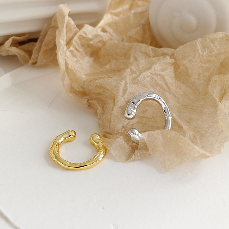 Silver Clip Earrings Personality Accessories Hoop Cartilage Earrings Women's OEM/ODM (Single)