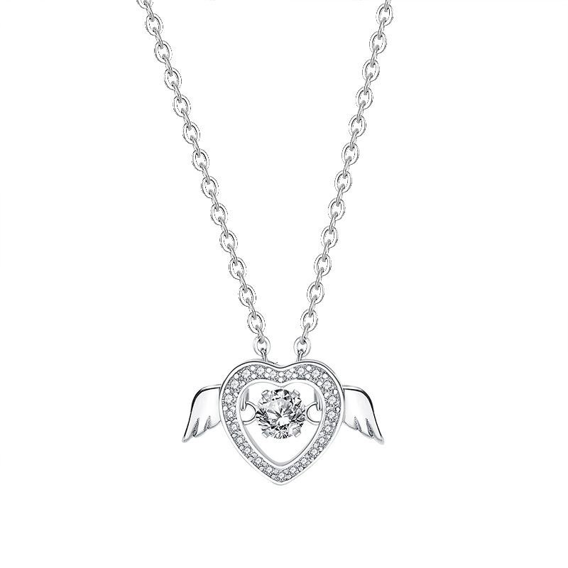Guardian Love Angel Pendant Female S925 Sterling Silver Elegant And Spiritual Necklace Valentine'S Day Gift