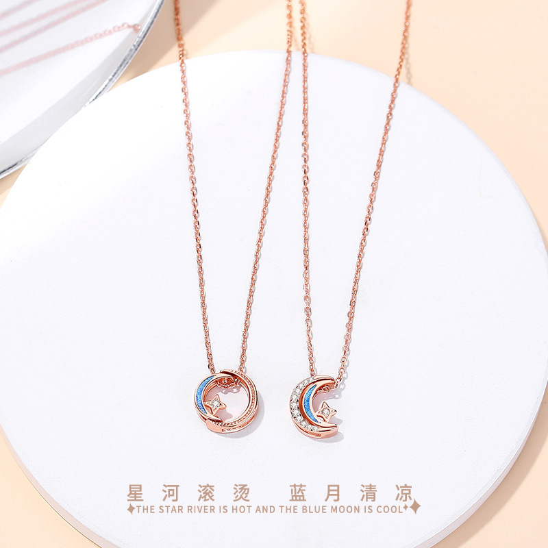 Diffuse Star River Necklace Women S925 Sterling Silver Drops Micro-Setting A Multiple Wear Collarbone Chain