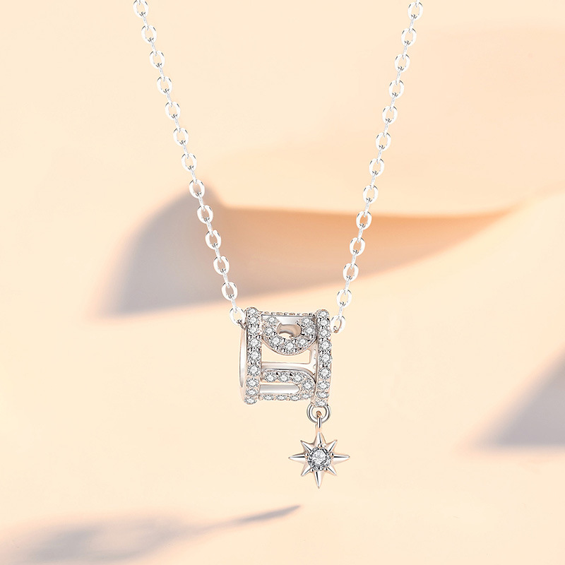 Meteor Transit Necklace Female S925 Sterling Silver Simple Clavicle Chain Micro-Set Pendant Necklace For Women