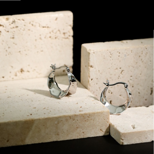 925 Sterling Silver Huggie Hoop Earrings Personality Accessories Silver Hoop Earrings Women's OEM/ODM