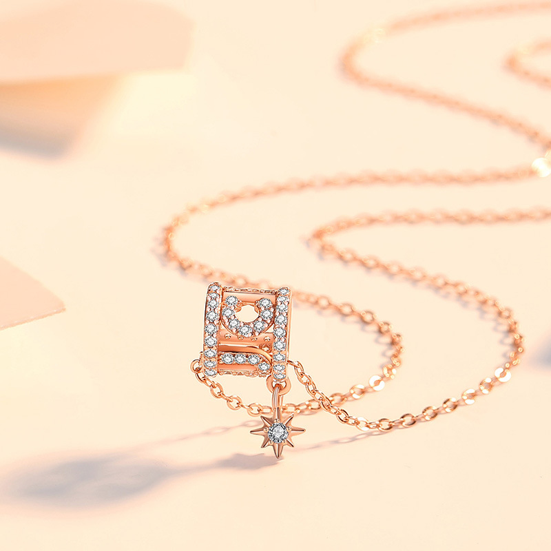 Meteor Transit Necklace Female S925 Sterling Silver Simple Clavicle Chain Micro-Set Pendant Necklace For Women