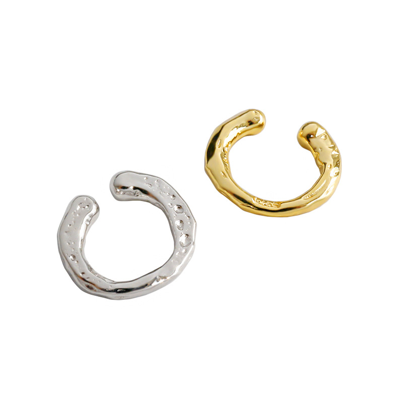 Silver Clip Earrings Personality Accessories Hoop Cartilage Earrings Women's OEM/ODM (Single)