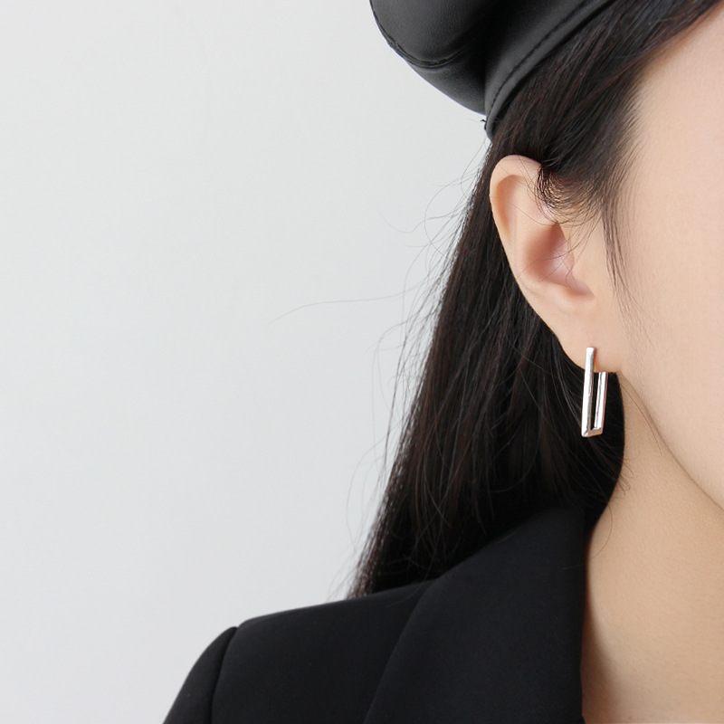 Silver Classic Hoop Earrings Personality Accessories Hoop Earrings Women's OEM/ODM