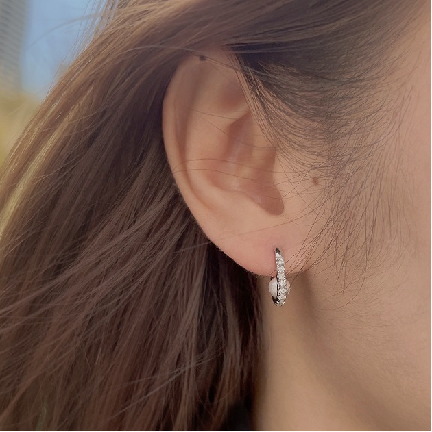 Pearl Hoop Earrings For Women 925 Sterling Silver Girl Pearl Earrings Wedding Fashion Jewelry Gifts OEM/ODM