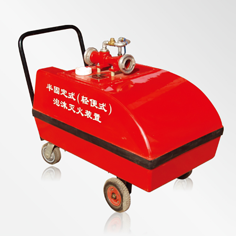 Semi fixed foam extinguishing device