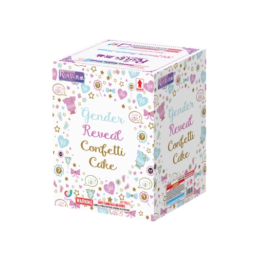 8 shots confetti cake fireworks  RT1002-B GENDER REVEAL CONFETTI CAKE
