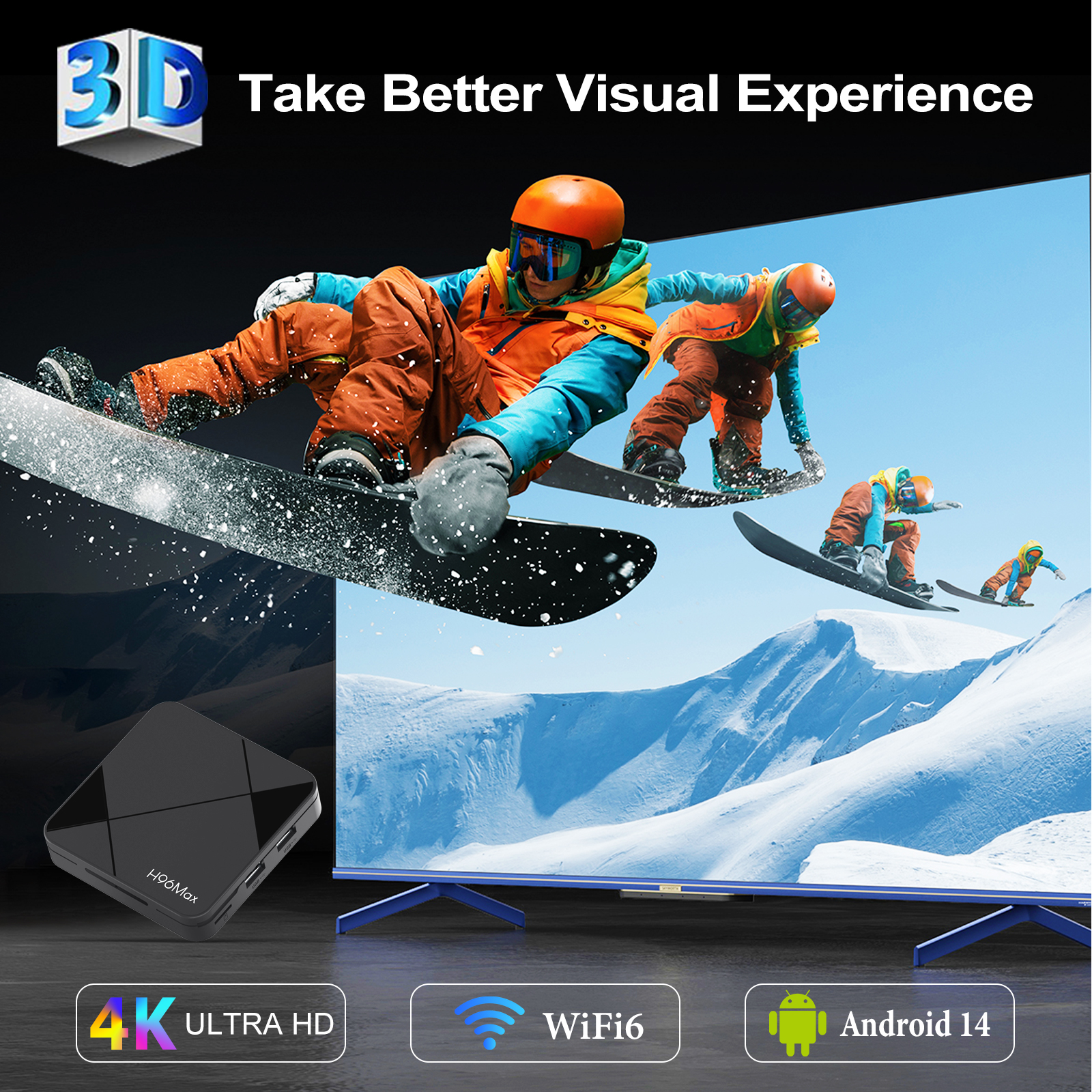 TV box with Google Play and settings