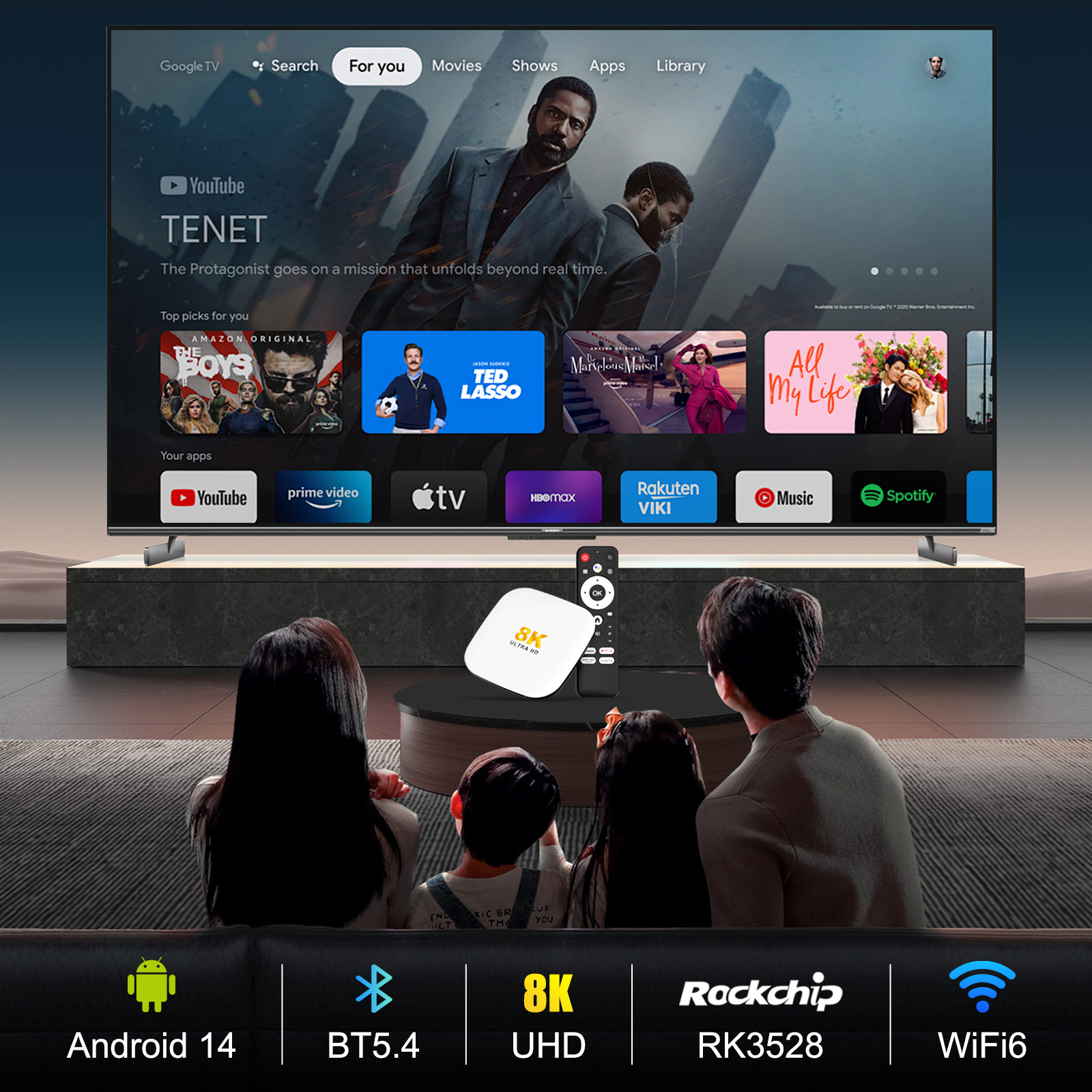 Dual USB Android TV streaming box