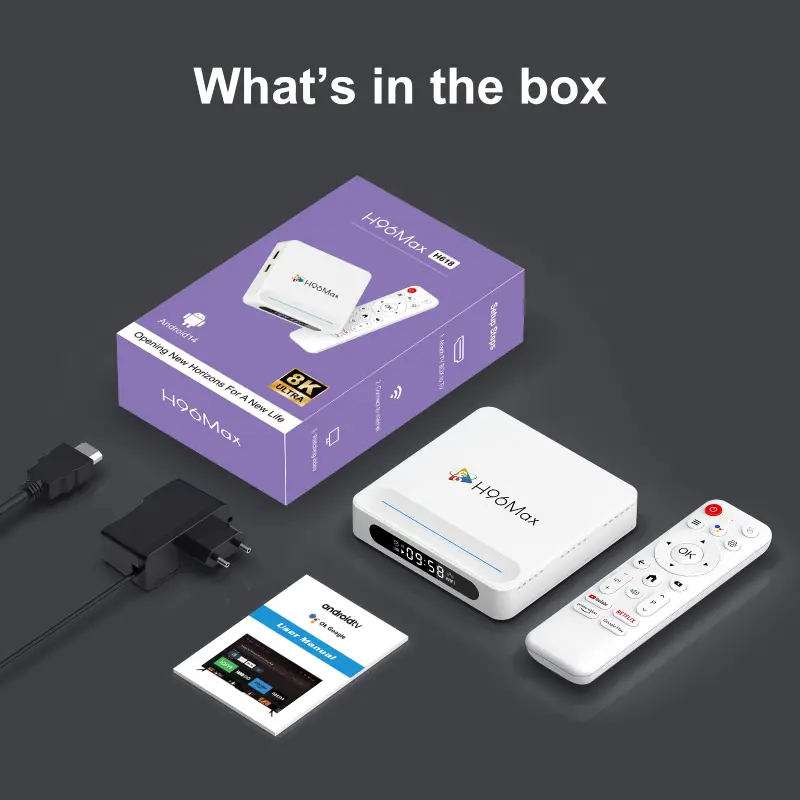 Custom OEM packaging of H96 Max H618 PLUS TV Box with branding