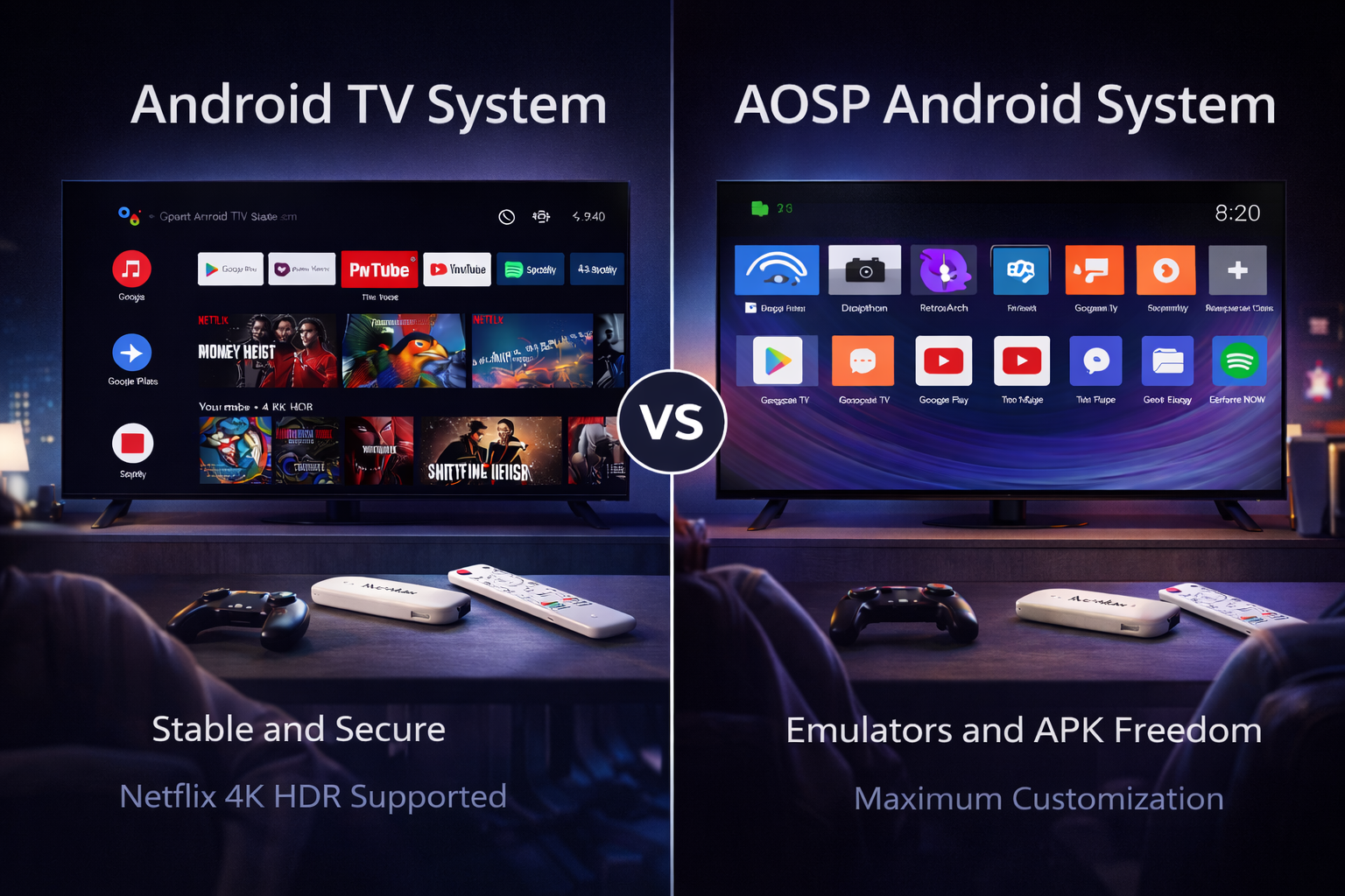 Android TV and AOSP deployment scenarios comparison
