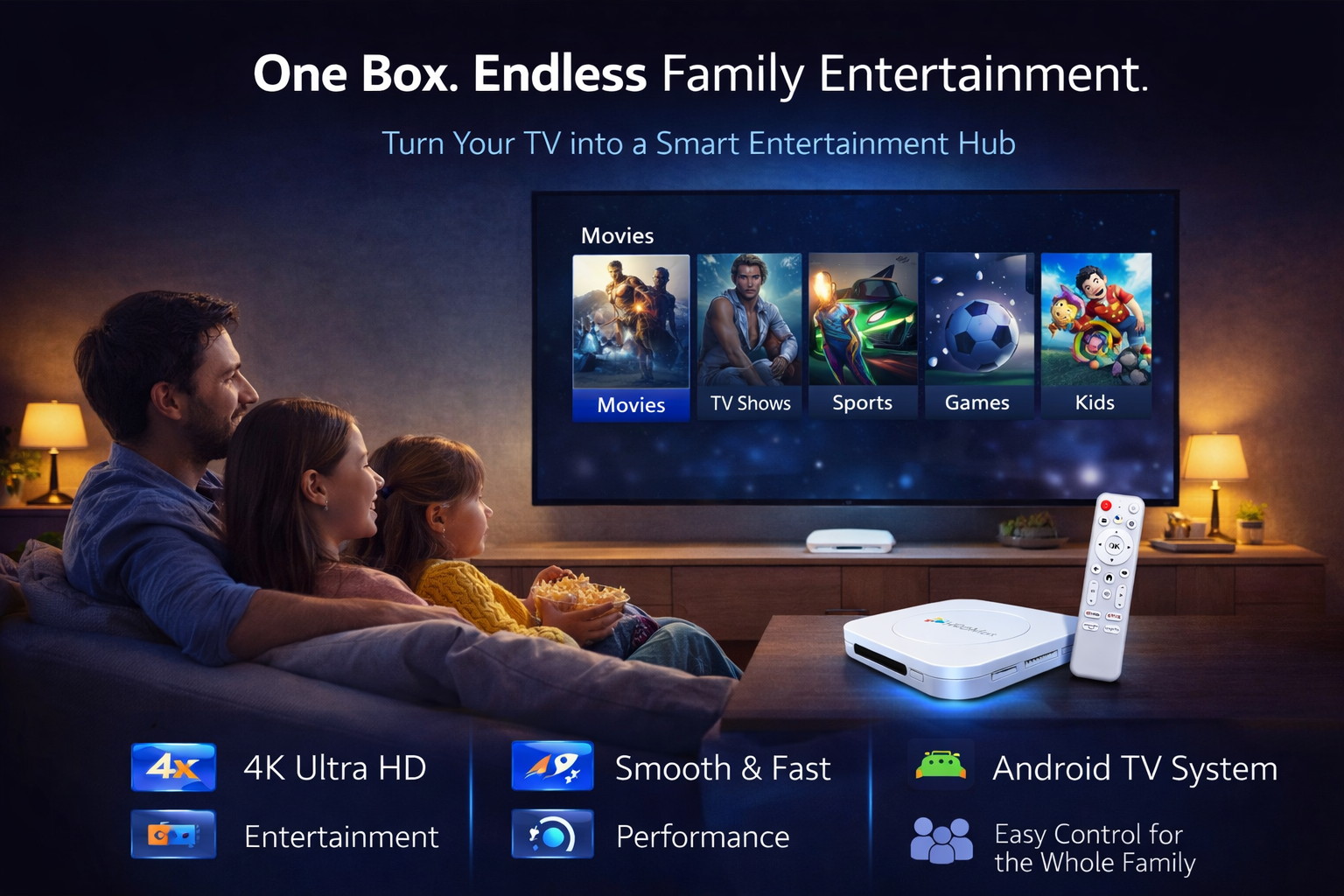 Commercial Android TV solution supporting remote management