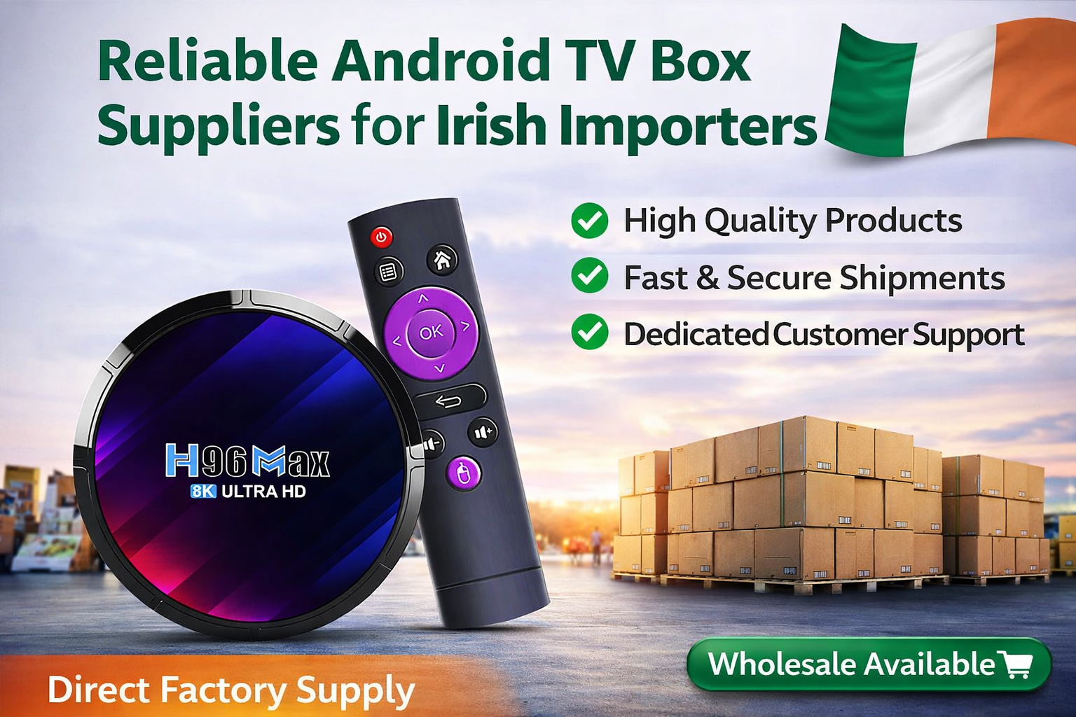 Reliable Android TV box suppliers for Irish importers