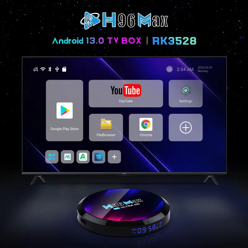 Custom Android 13 UI on H96 Max RK3528 TV Box