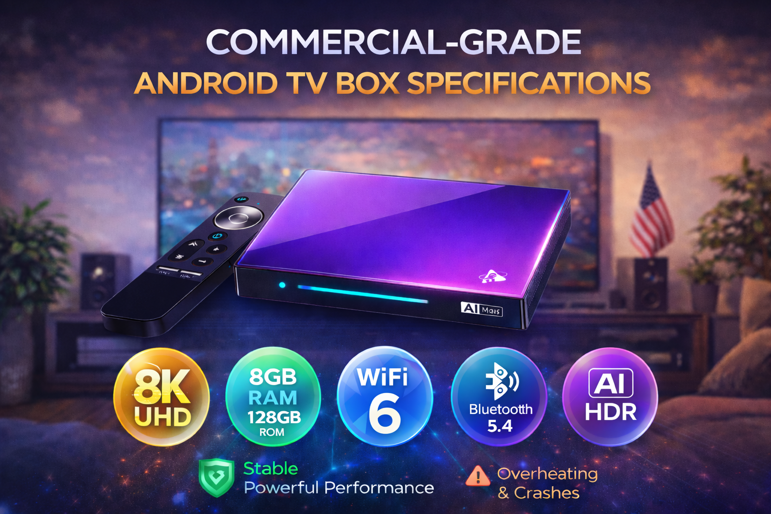 Commercial-grade Android TV box specifications