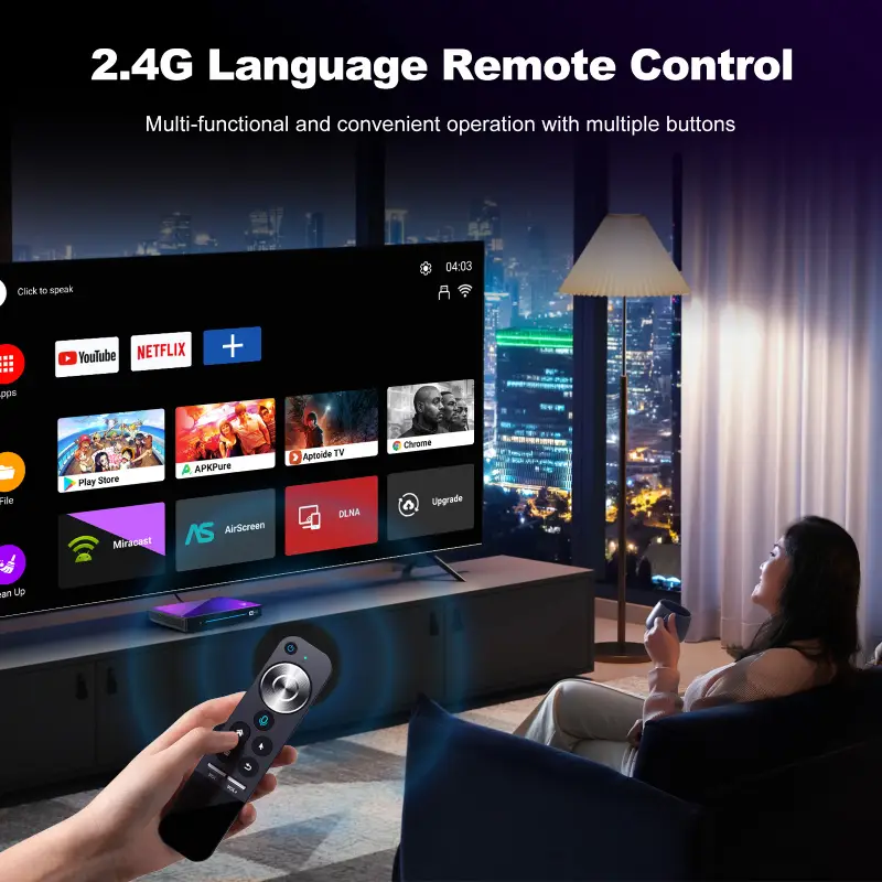 H96 Max M9 TV Box with Bluetooth voice remote control