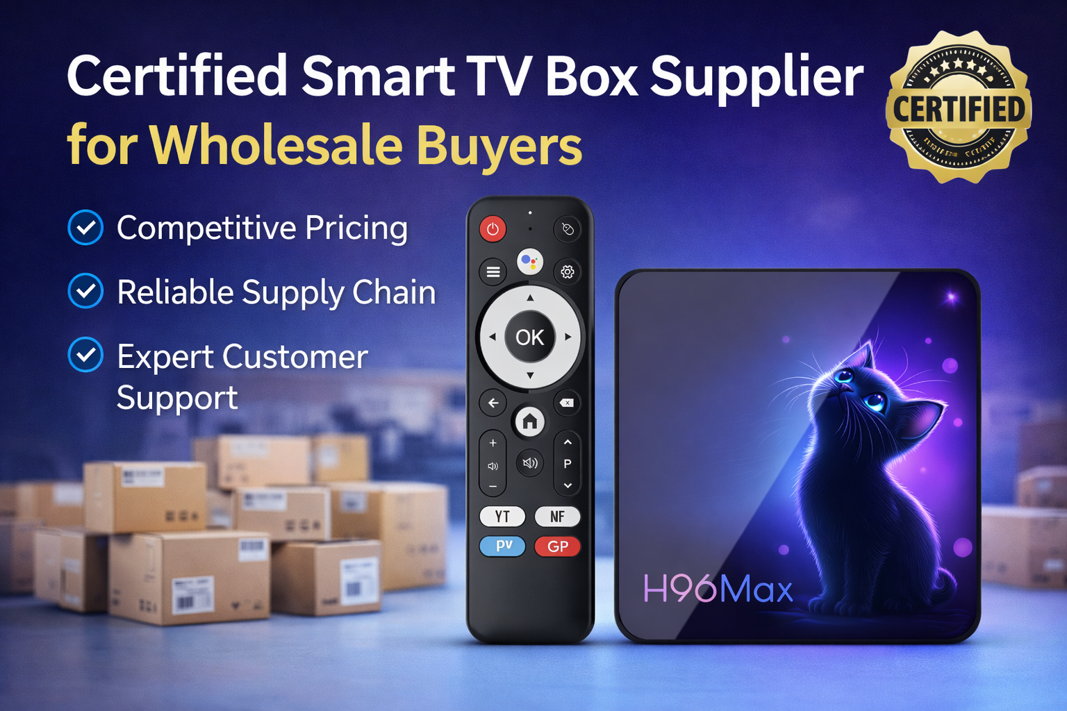 Certified smart TV box supplier for wholesale buyers