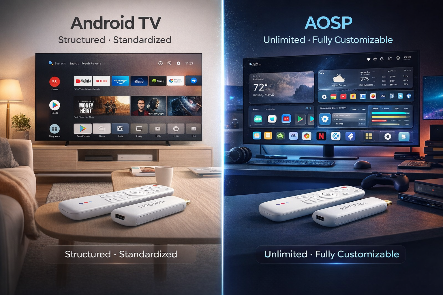 Comparison of Android TV and AOSP for smart TV manufacturers
