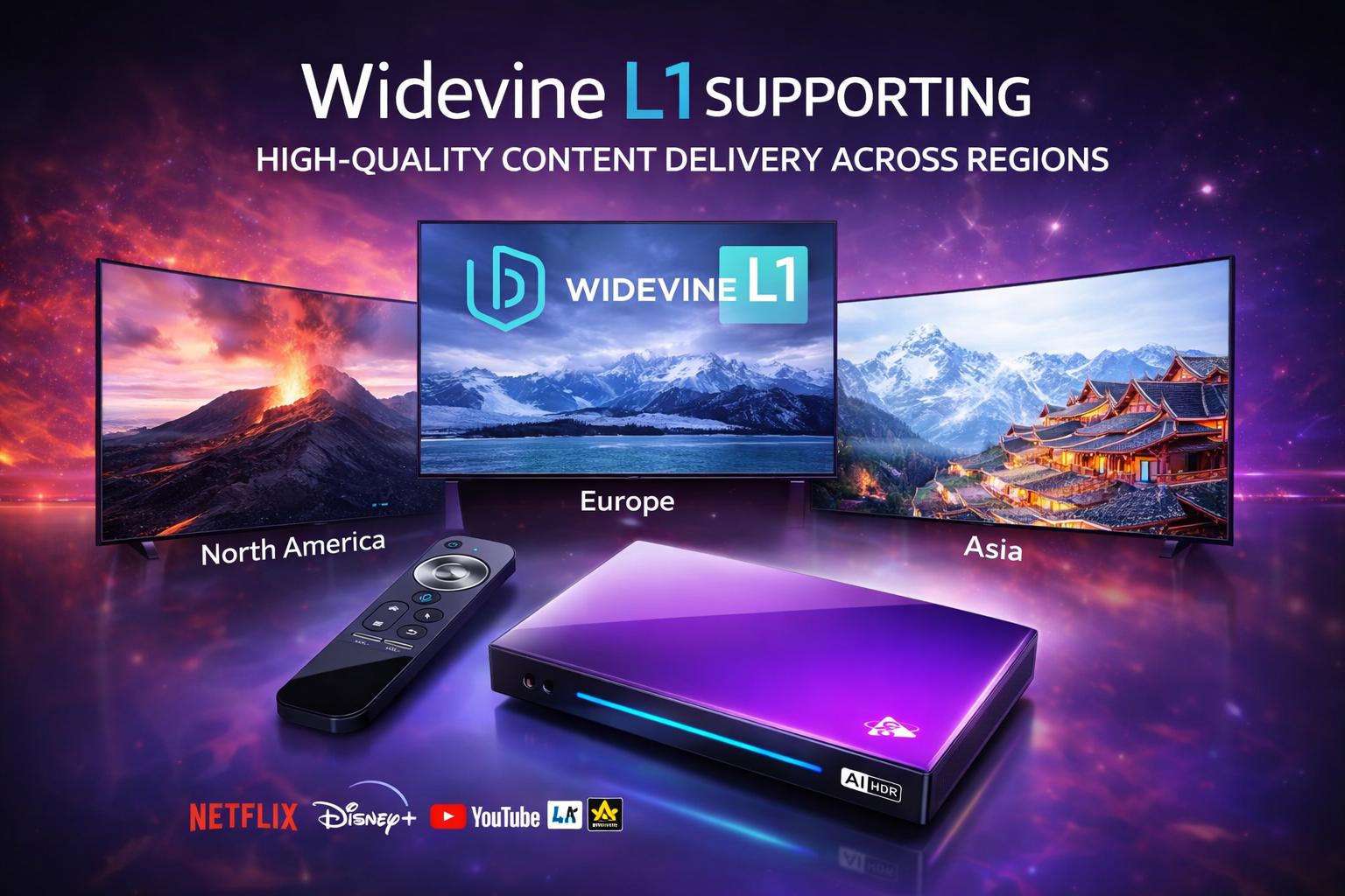 Widevine L1 supporting high-quality content delivery across regions