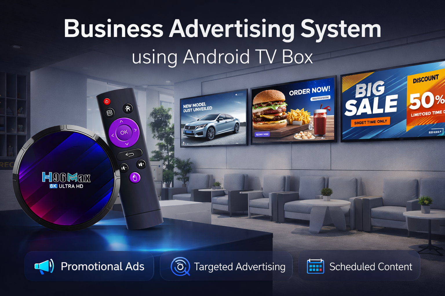 usiness advertising system using Android TV box