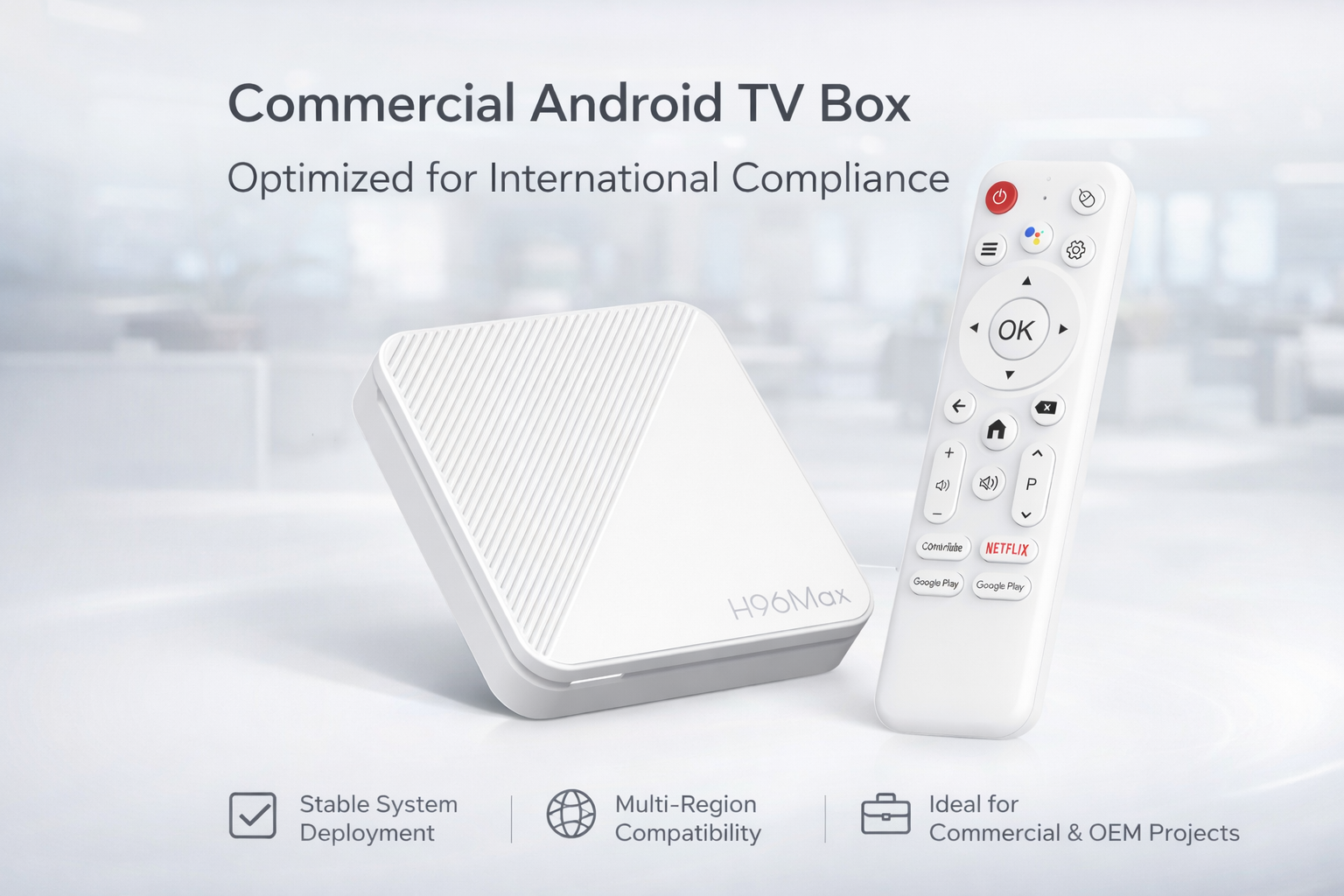Commercial Android TV Box optimized for international compliance