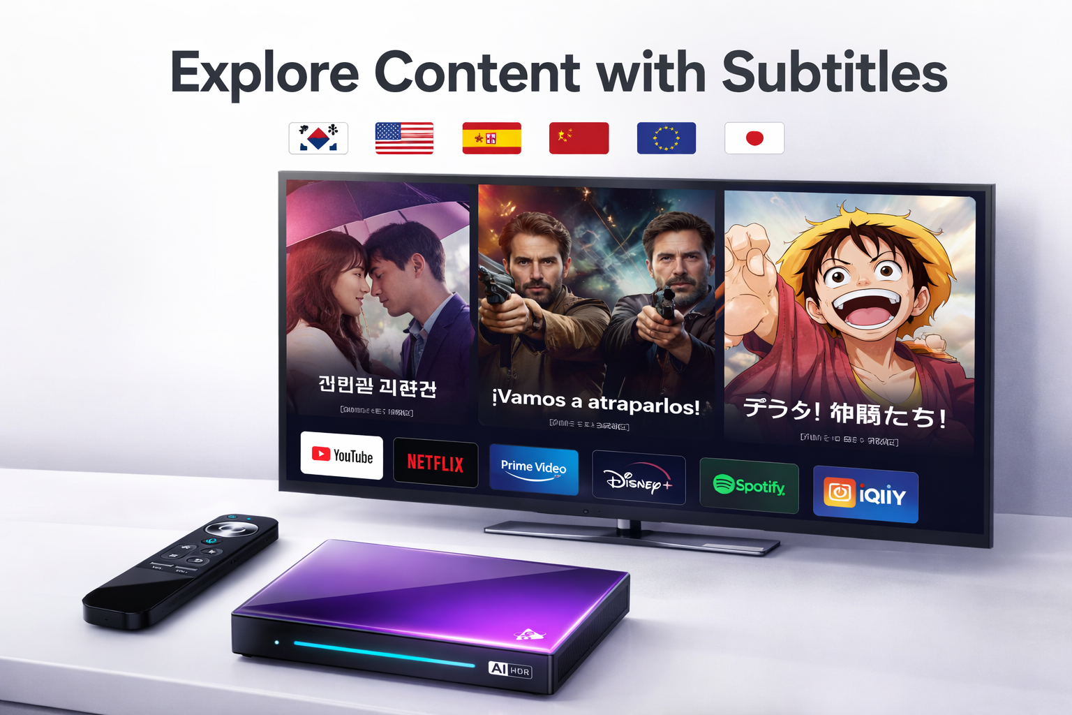 Explore content with subtitles in different languages