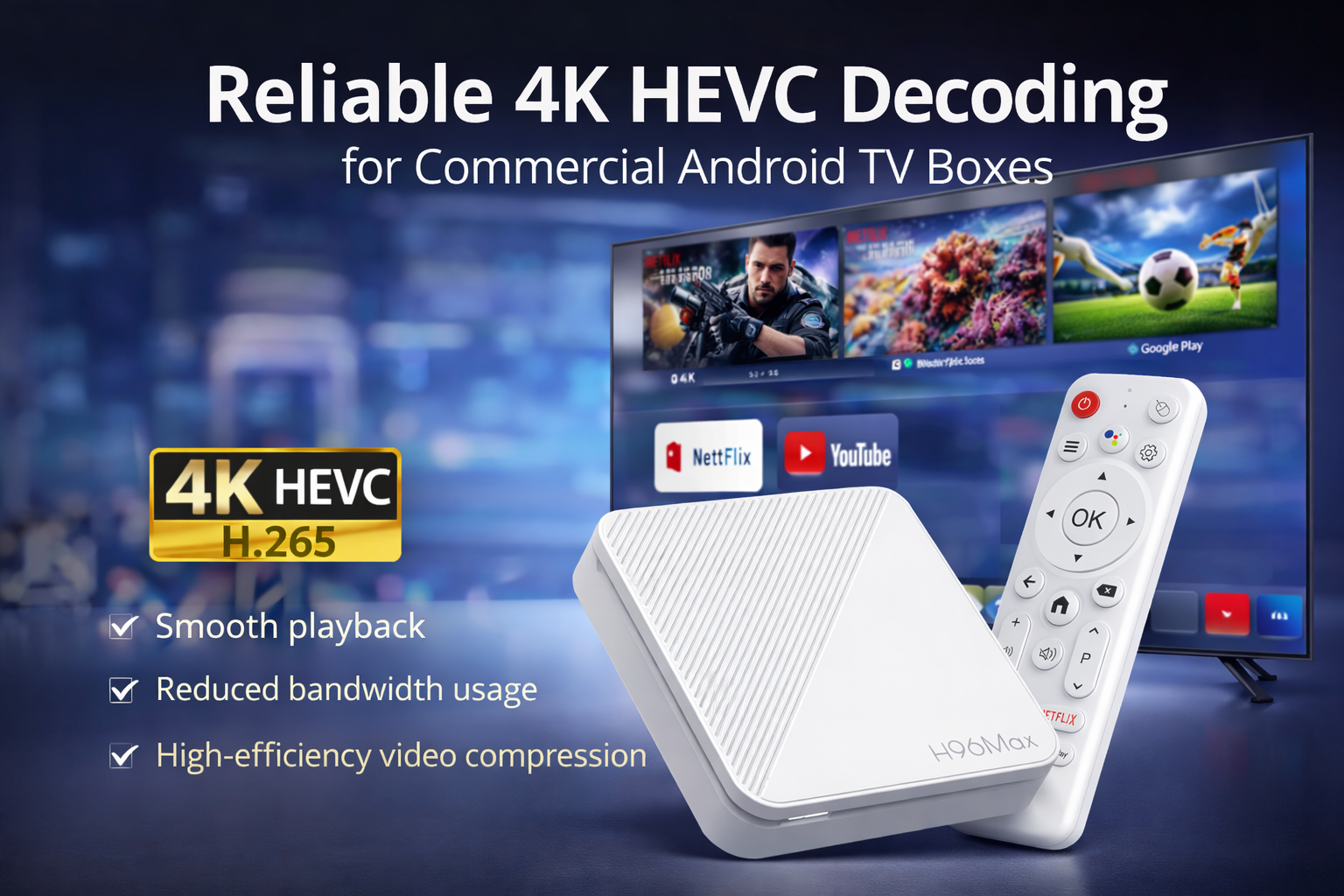 Reliable 4K HEVC decoding for commercial Android TV boxes