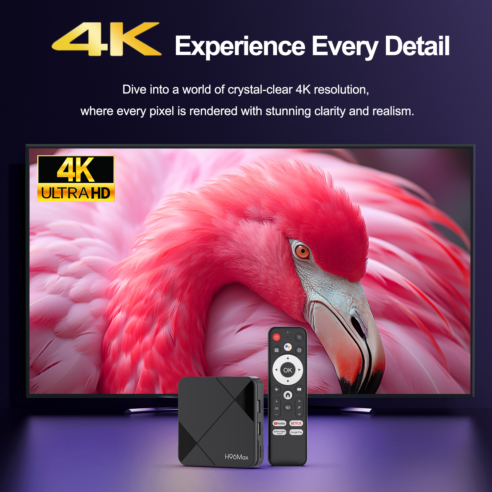 Compact 4K Android TV Box front view