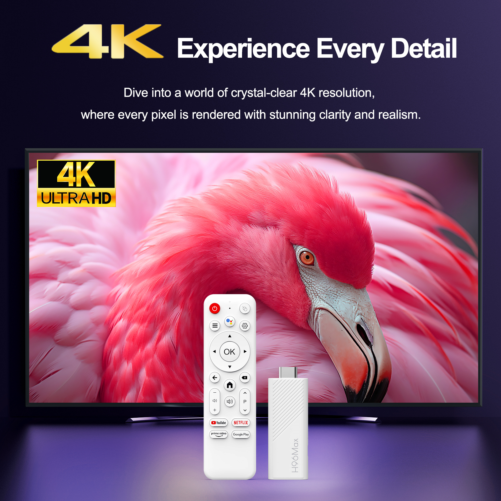 H313 tv stick with 4K decoding support