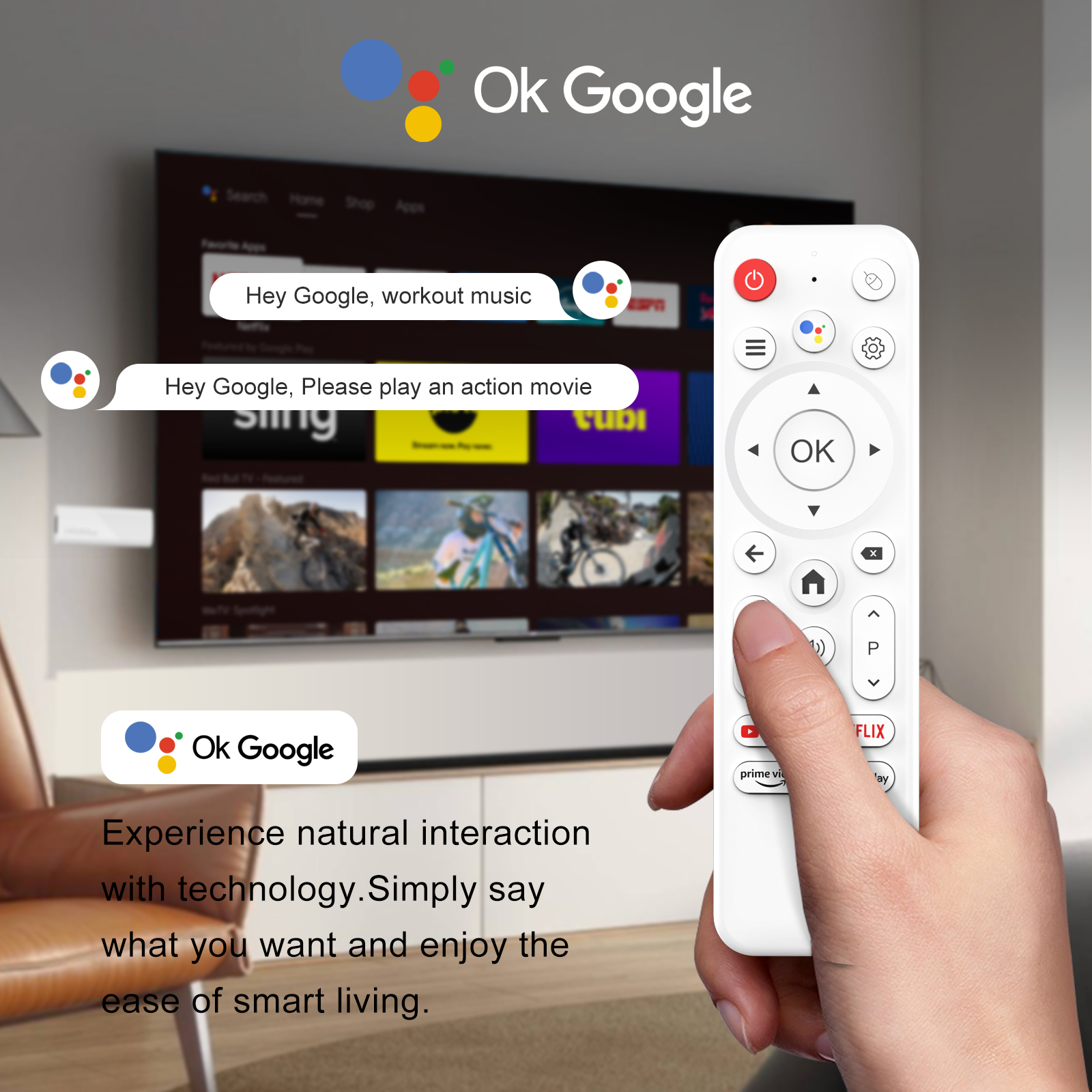 compact smart tv stick with voice remote