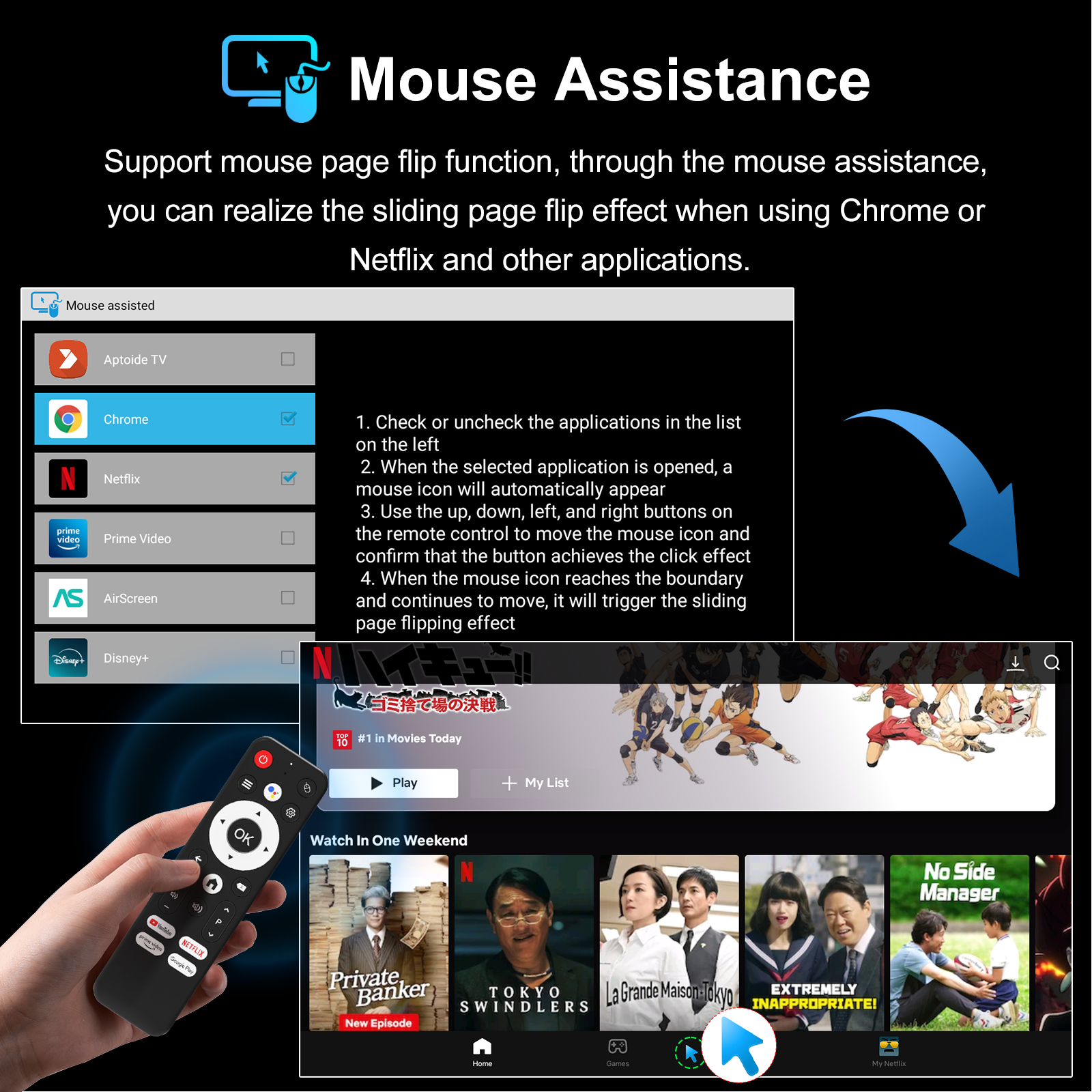 Android TV Box with mouse mode remote