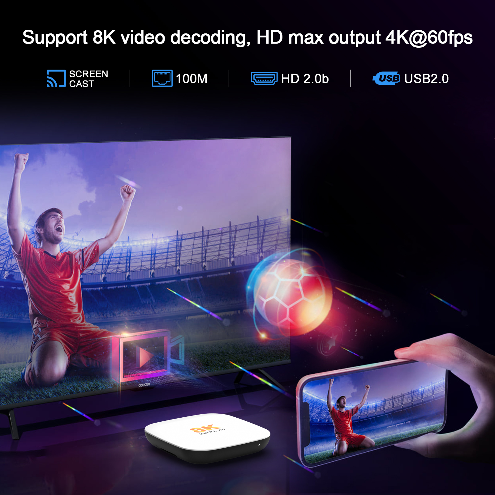 Smart Android TV Box with HD2.0b port